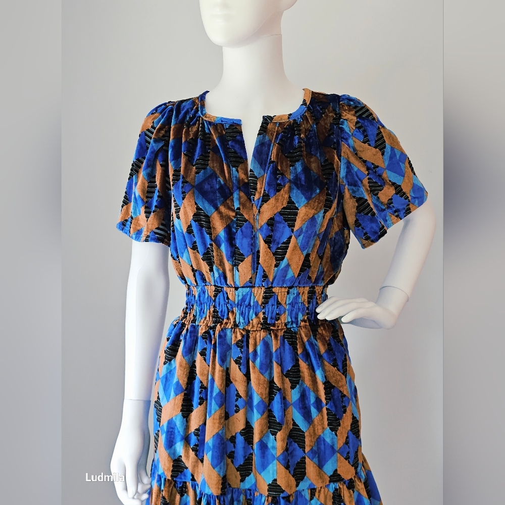 ANTHROPOLOGIE Women's Size M Velour Short Dress - Picture 3 of 11